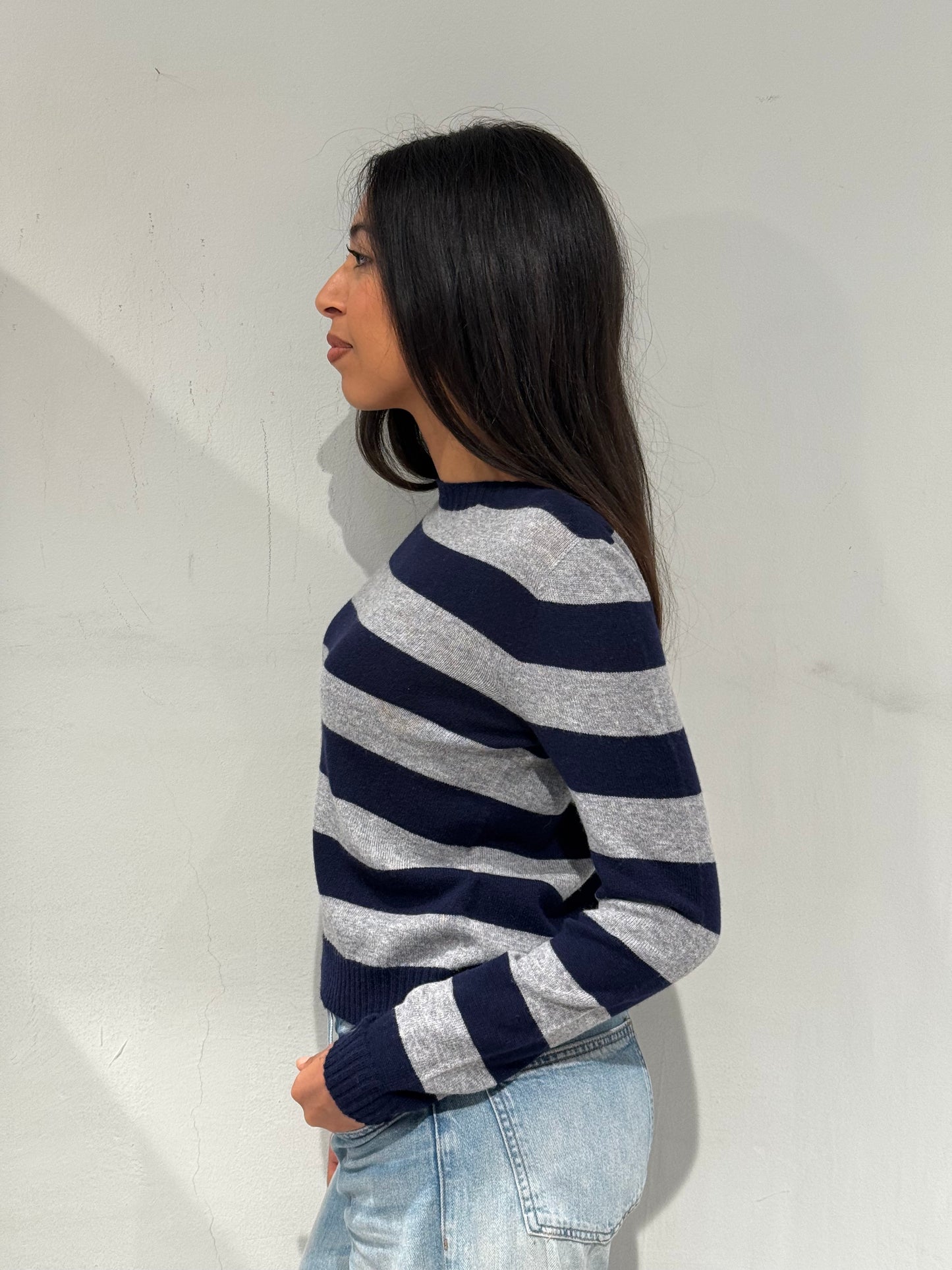 Maglioncino a righe in Lana e Cashmere