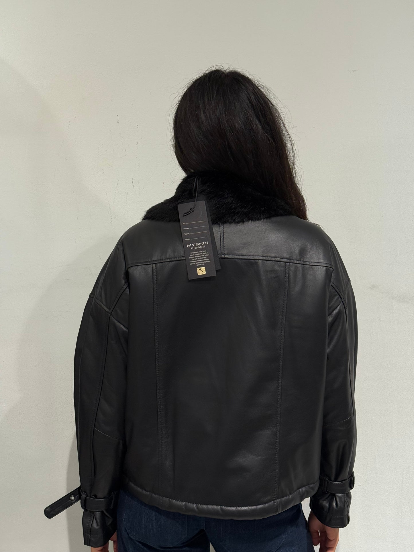 Giubbotto in pelle Nero imbottito Myskin