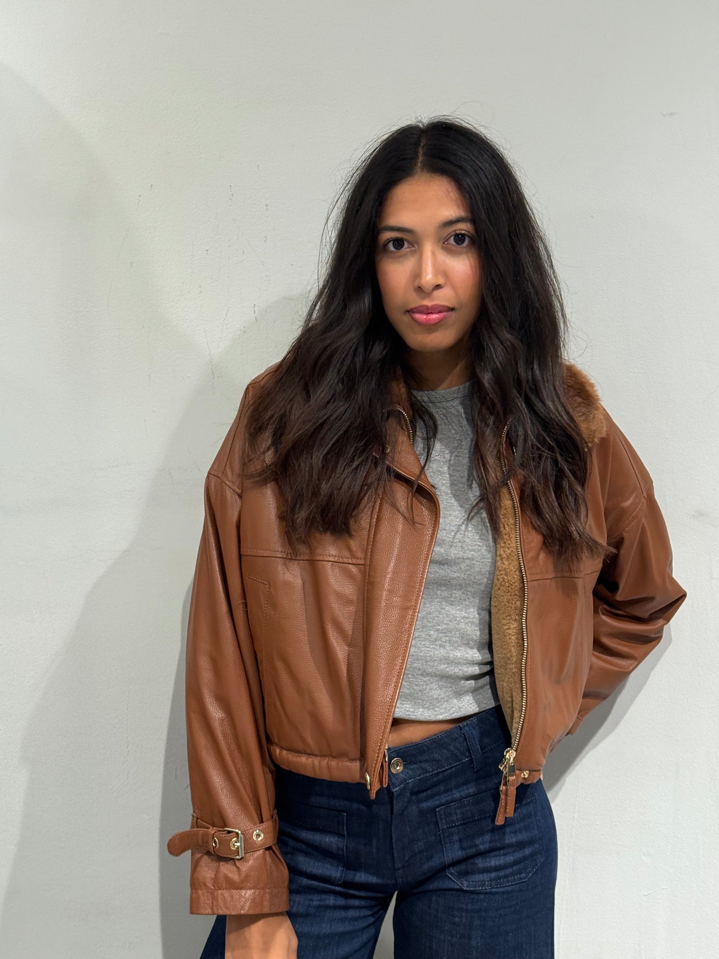 Giacca di pelle imbottita Myskin